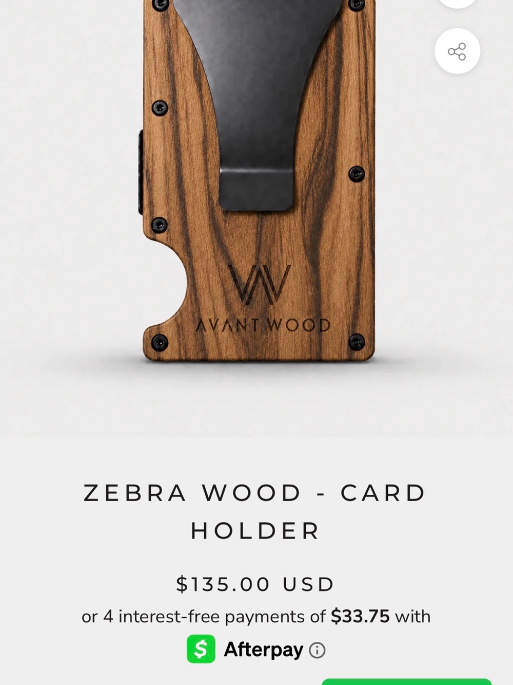 Zebra Wood Card Holder - Brown
